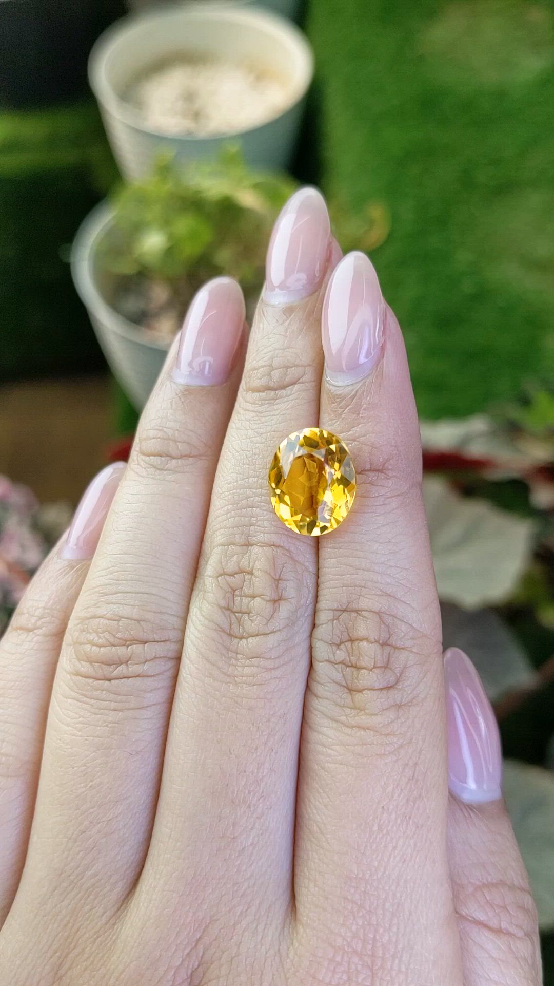 5.57 Ct. Yellow Citrine from Brazil Size Video