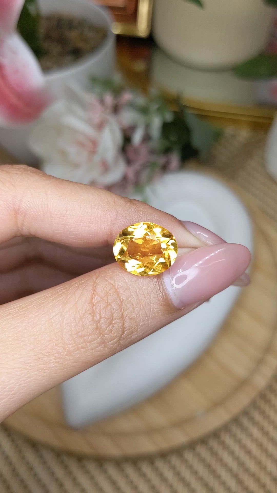 5.57 Ct. Yellow Citrine from Brazil Size Video