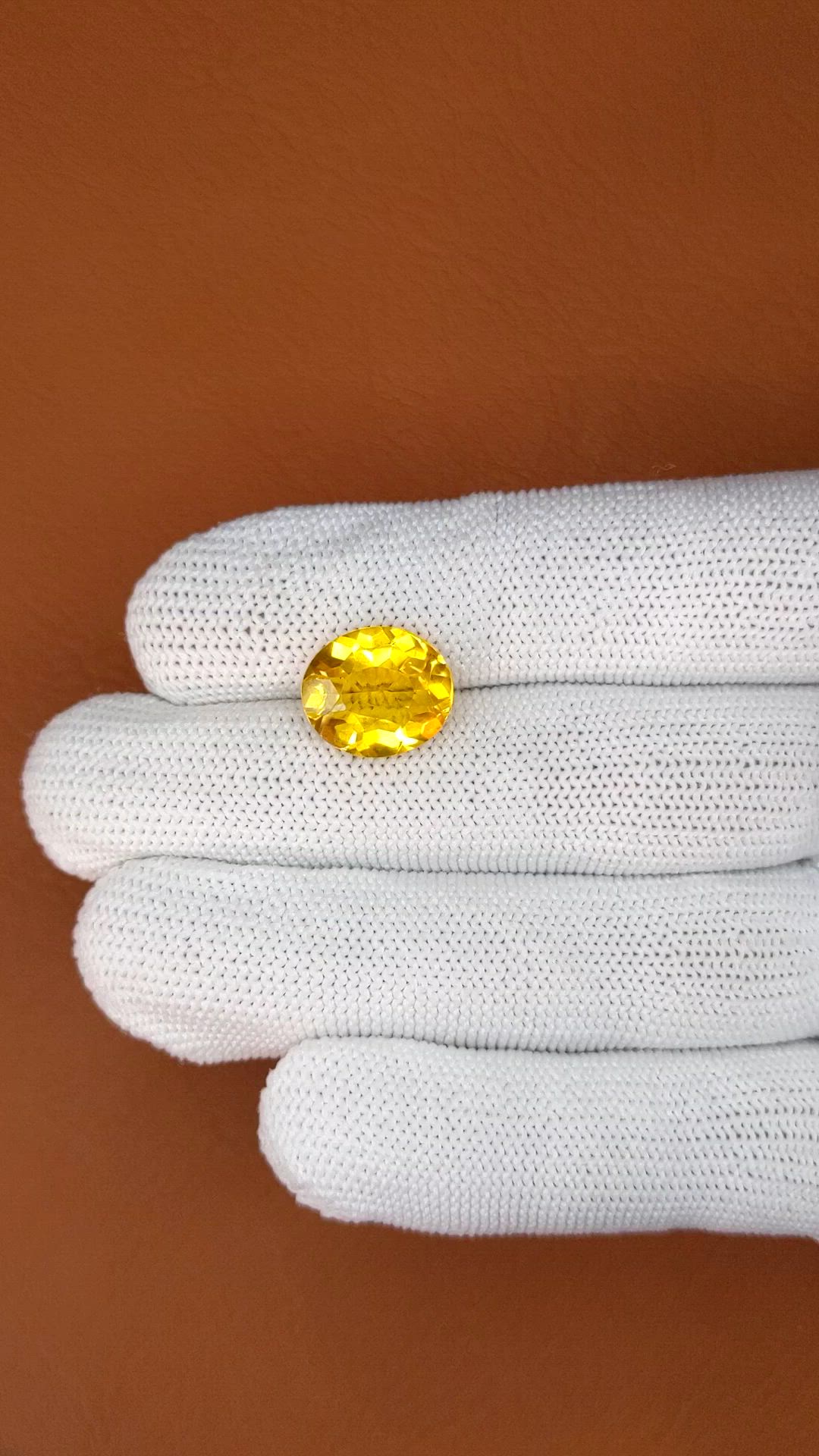5.76 Ct. Yellow Citrine from Brazil Size Video