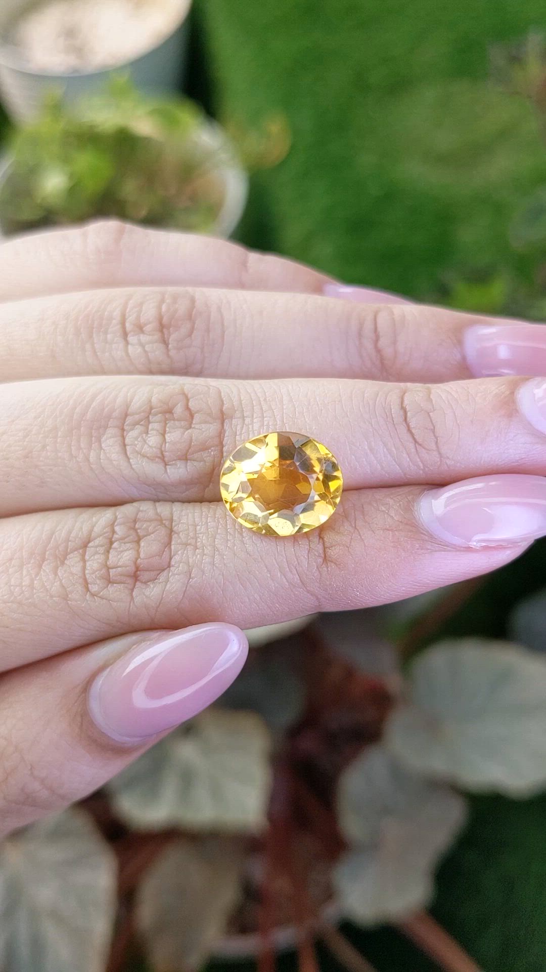 5.76 Ct. Yellow Citrine from Brazil Size Video