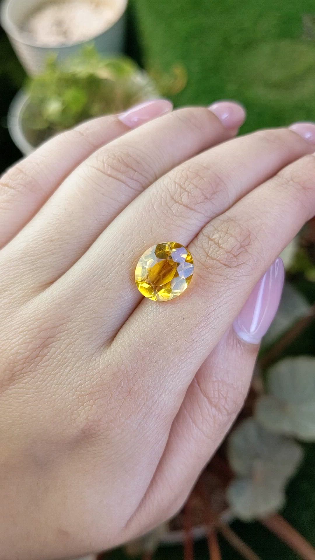 5.76 Ct. Yellow Citrine from Brazil Size Video