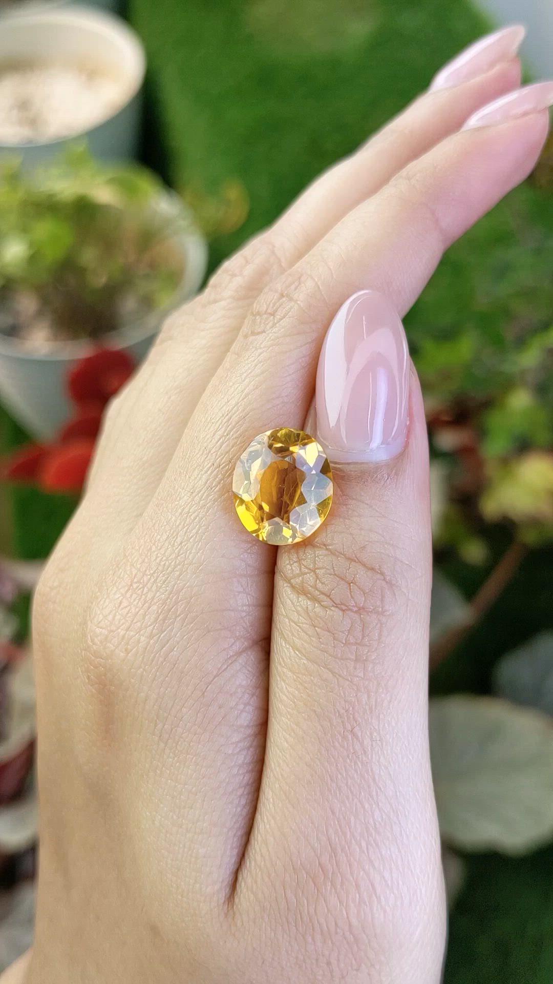 5.76 Ct. Yellow Citrine from Brazil Size Video