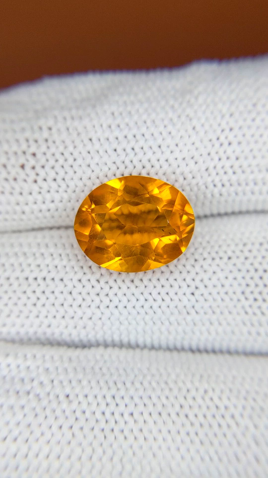5.69 Ct. Orangish Yellow Citrine from Brazil Size Video