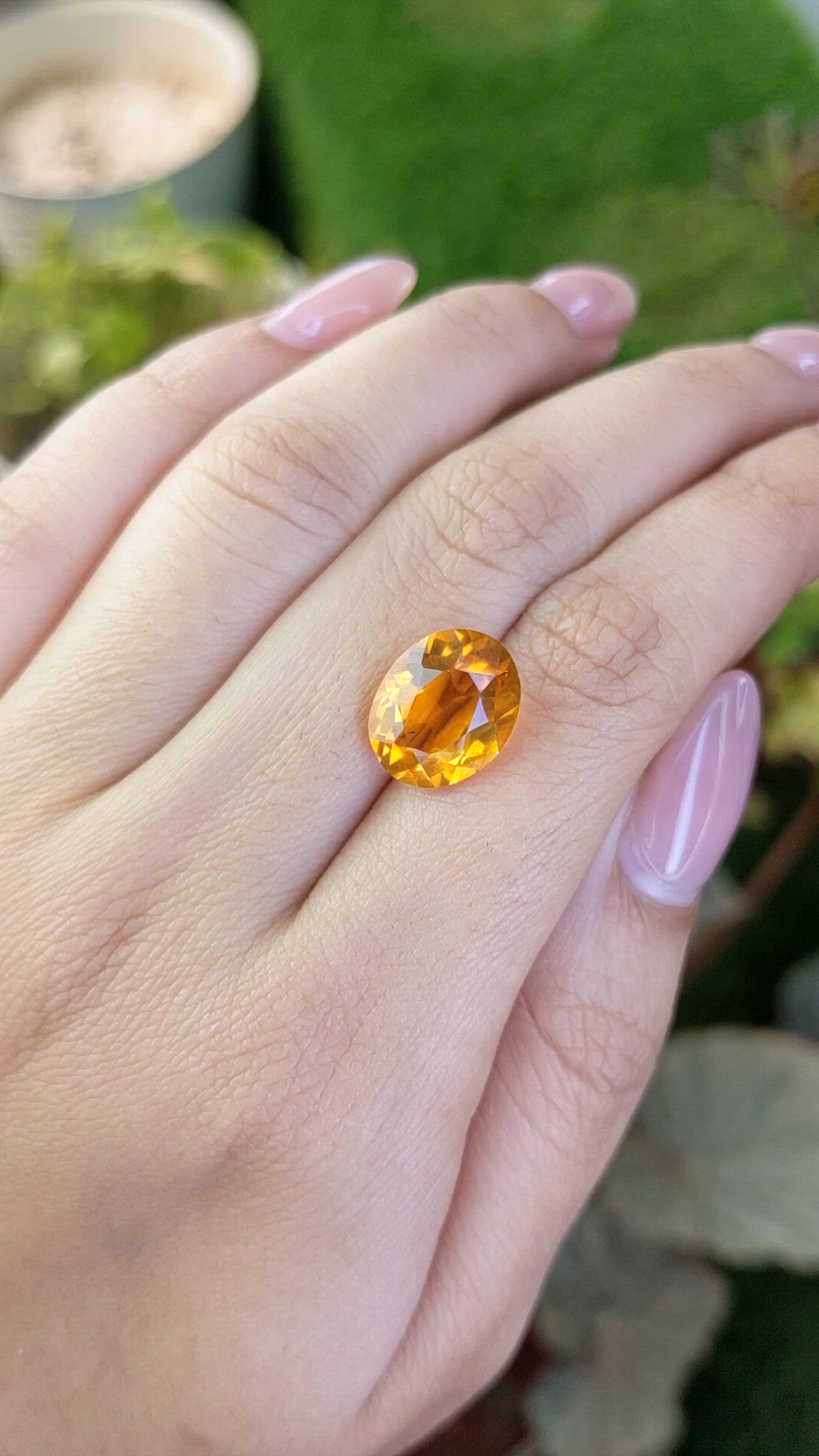 5.69 Ct. Orangish Yellow Citrine from Brazil Size Video