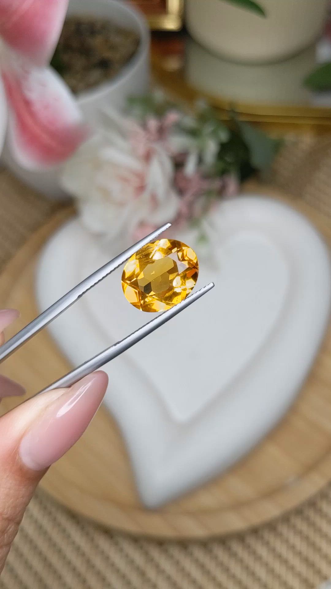6.10 Ct. Orangish Yellow Citrine from Brazil Size Video