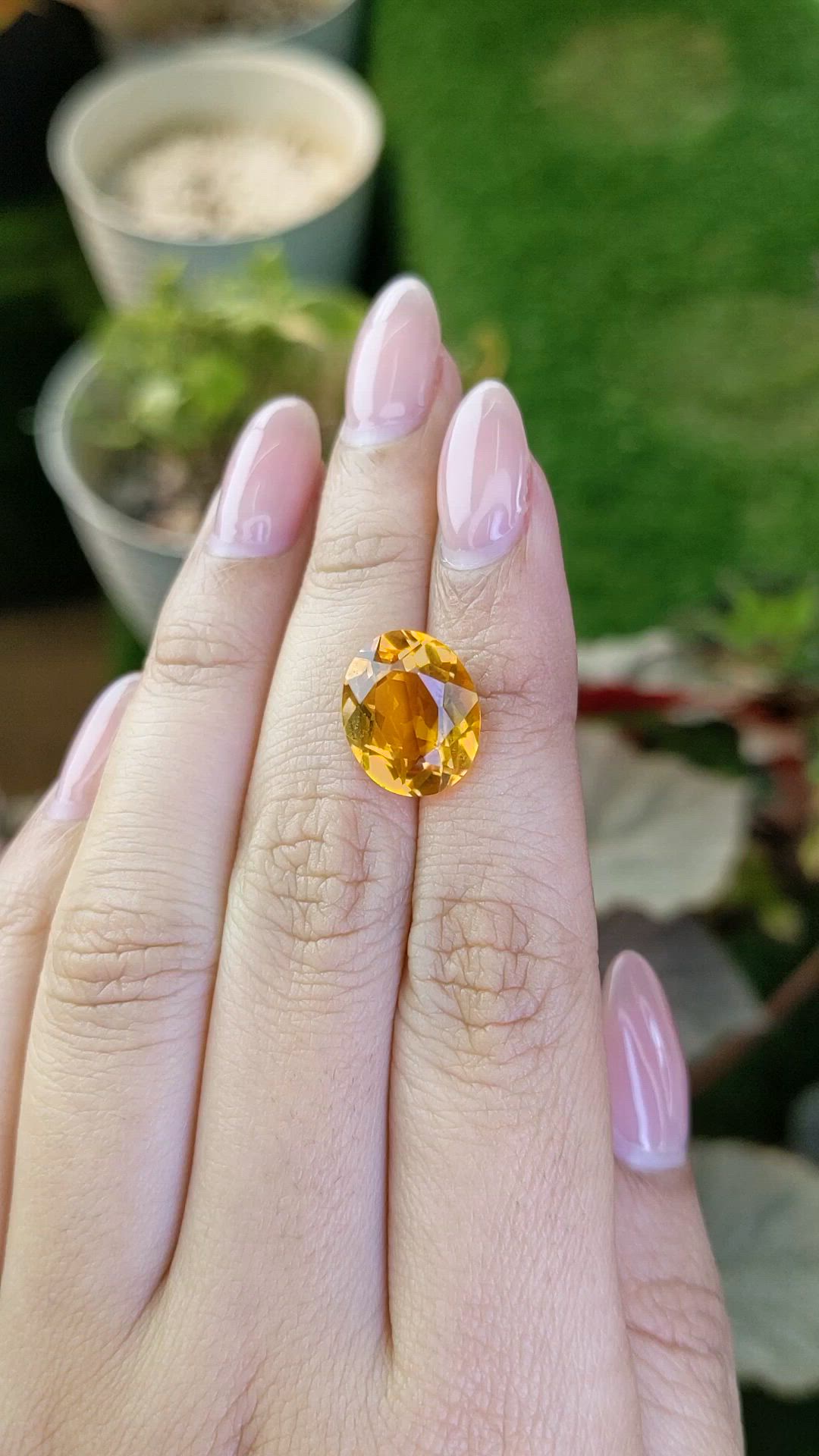 6.10 Ct. Orangish Yellow Citrine from Brazil Size Video