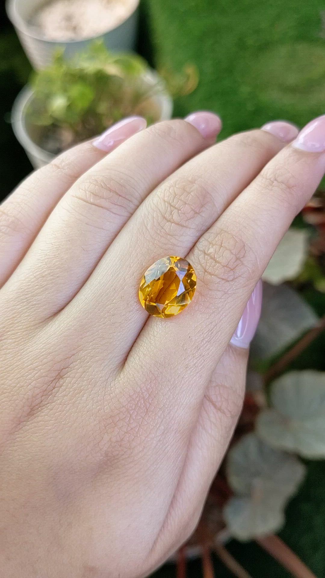 6.10 Ct. Orangish Yellow Citrine from Brazil Size Video