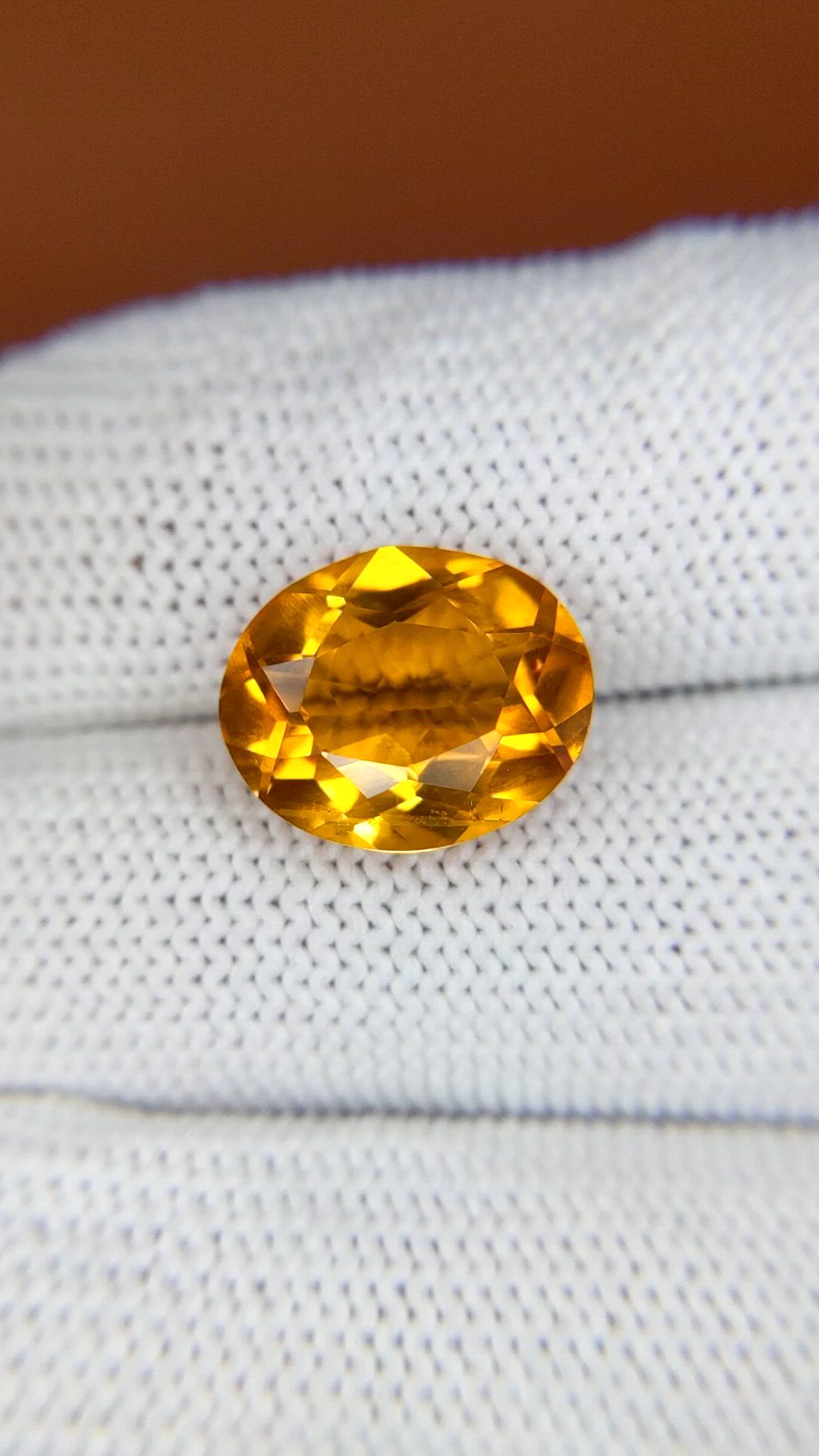 6.10 Ct. Orangish Yellow Citrine from Brazil Size Video