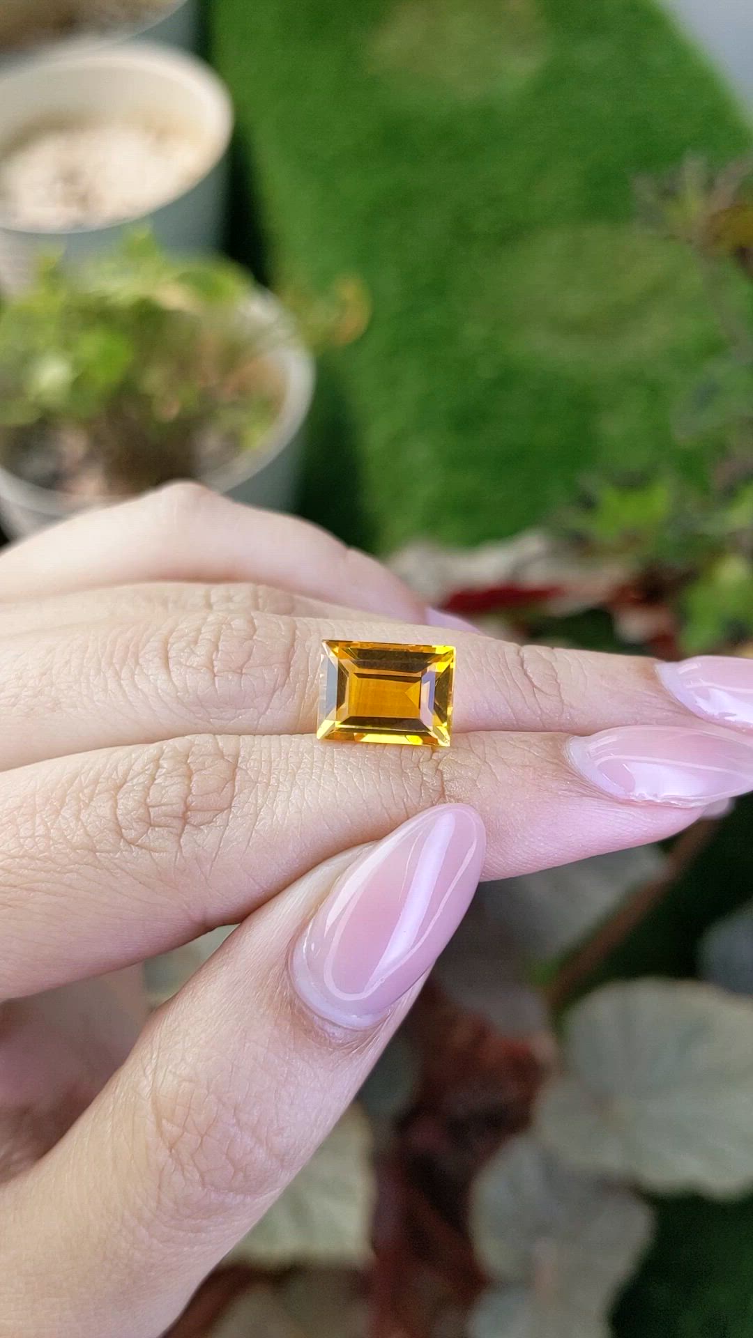 4.74 Ct. Orangish Yellow Citrine from Brazil Size Video