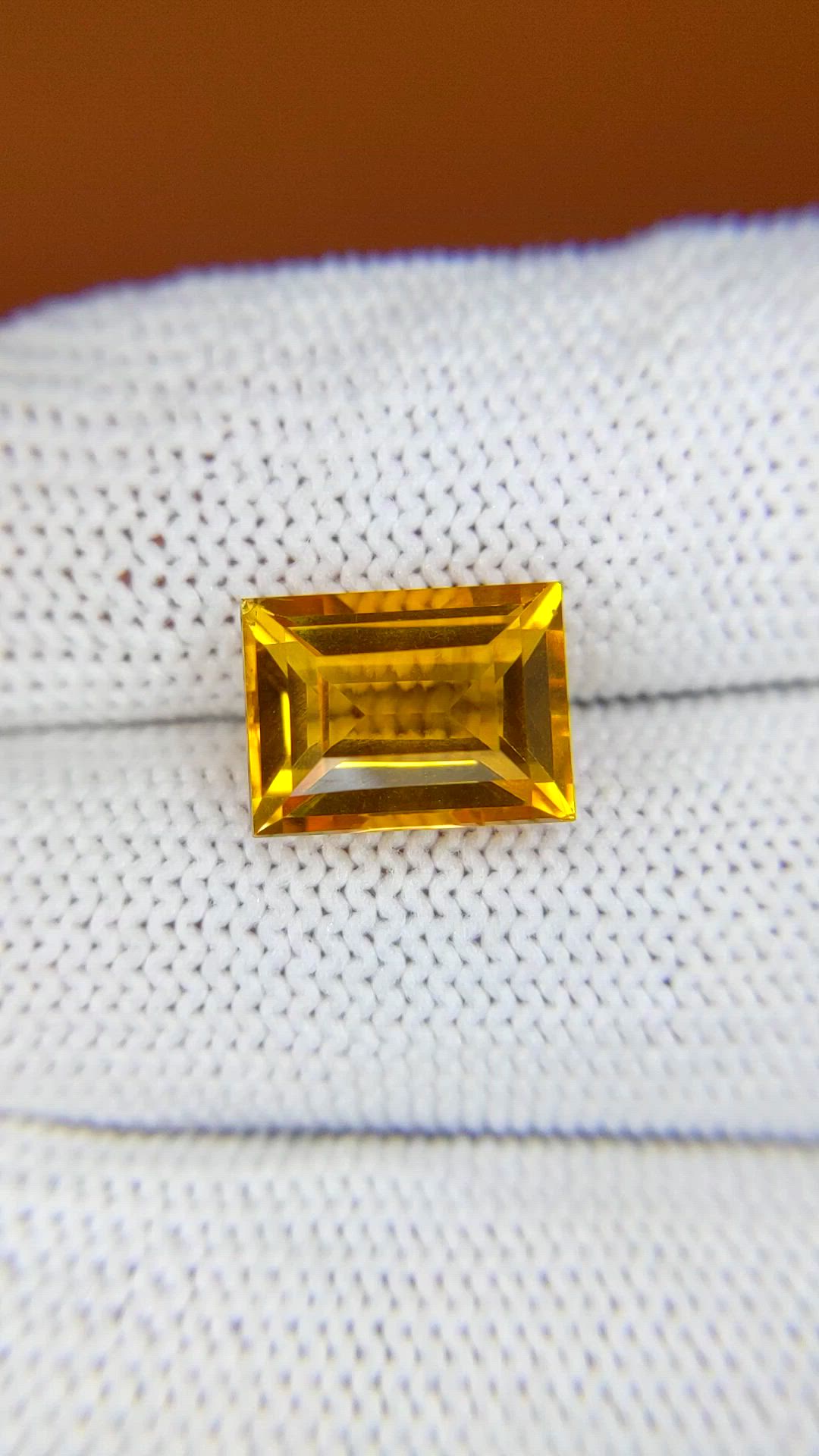 4.74 Ct. Orangish Yellow Citrine from Brazil Size Video