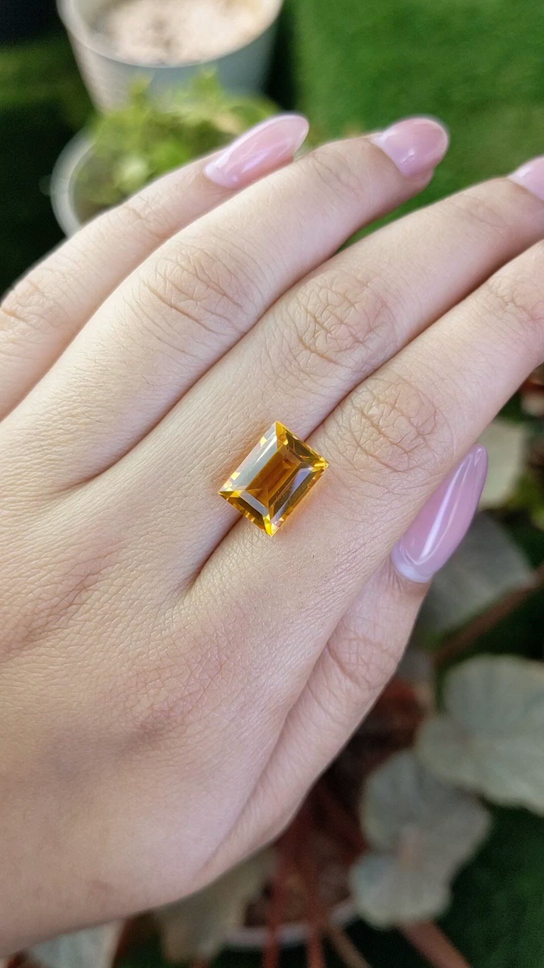4.74 Ct. Orangish Yellow Citrine from Brazil Size Video