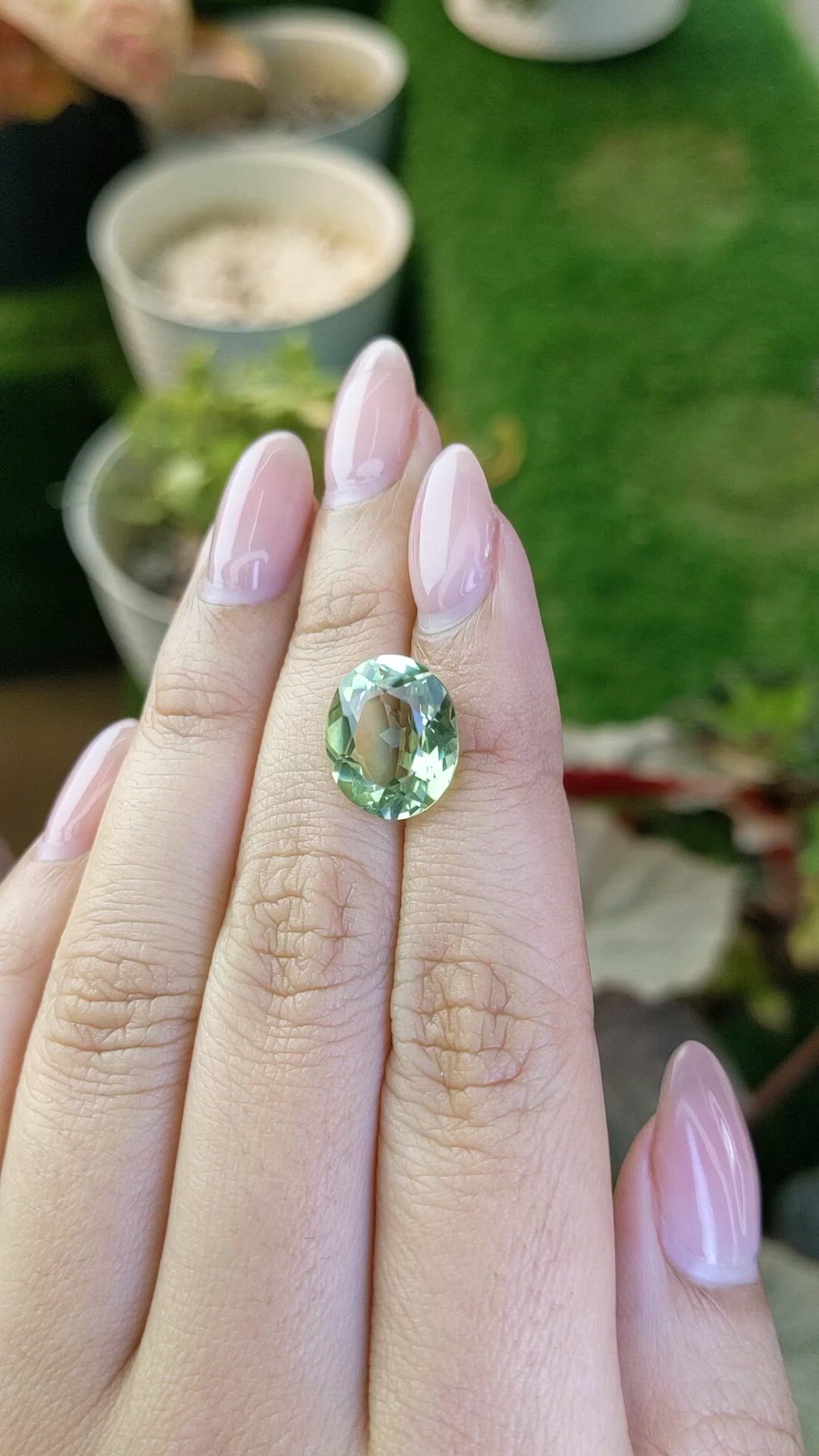 5.83 Ct. Green Prasiolite from Brazil Size Video