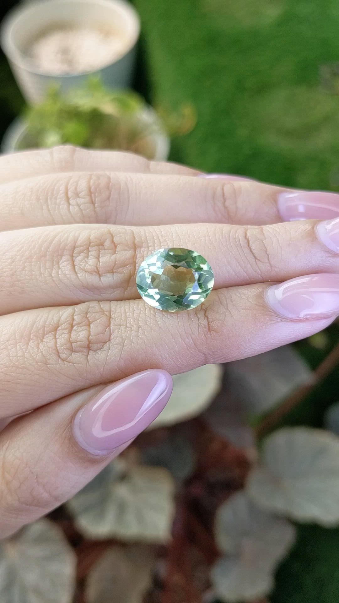 5.83 Ct. Green Prasiolite from Brazil Size Video