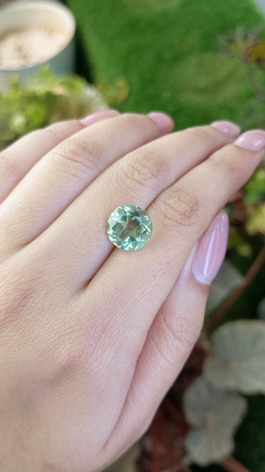 5.24 Ct. Green Prasiolite from Brazil Size Video