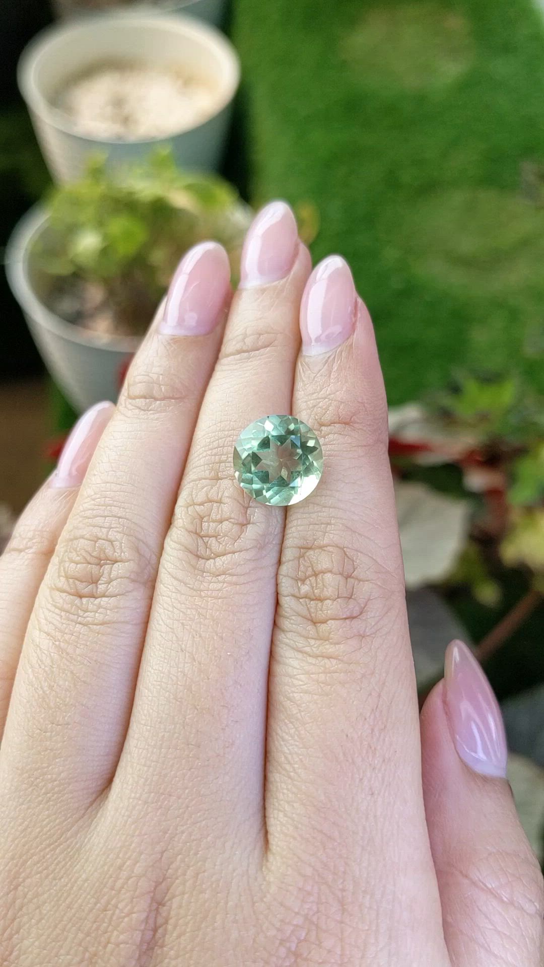 5.24 Ct. Green Prasiolite from Brazil Size Video