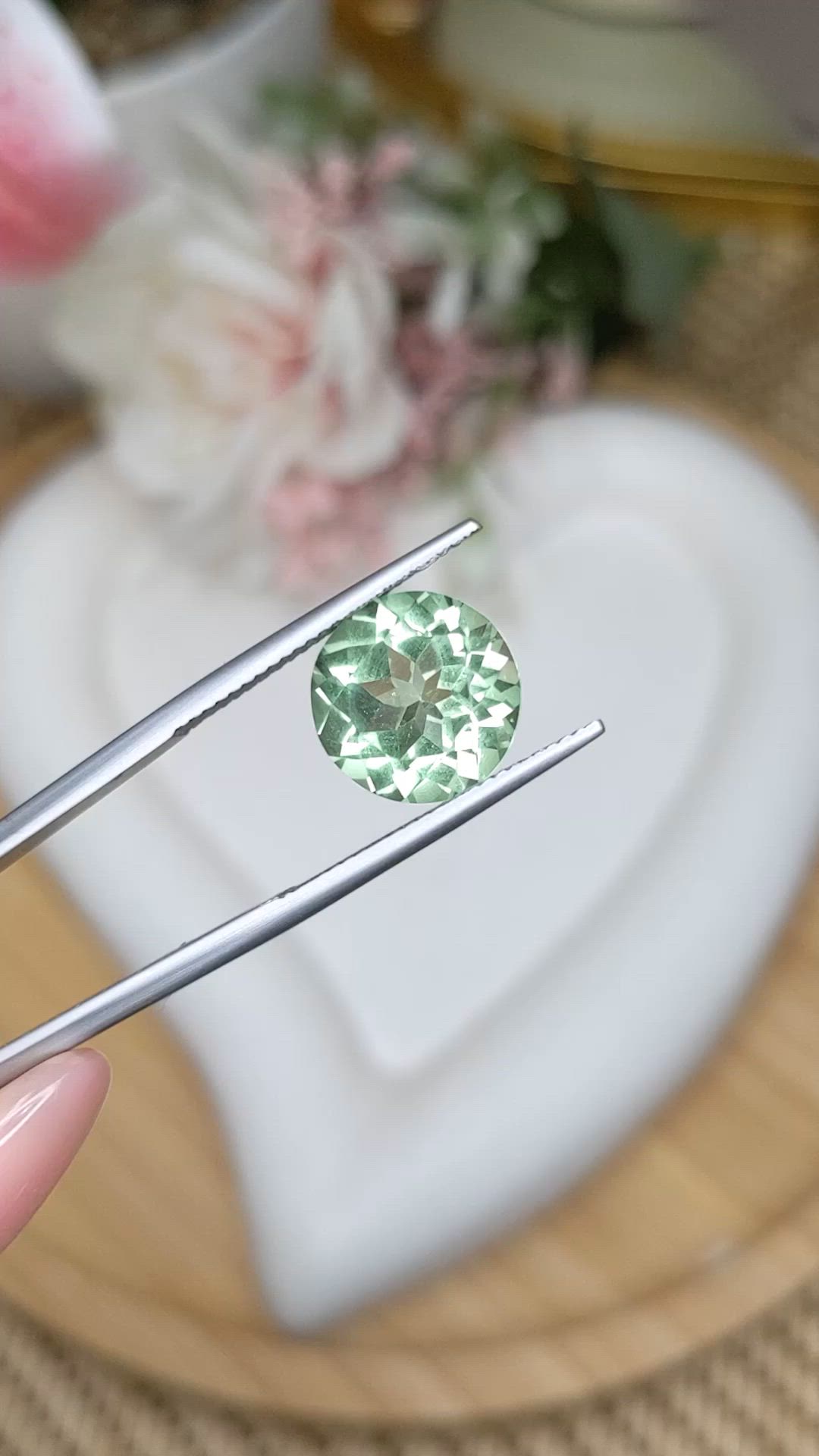 5.24 Ct. Green Prasiolite from Brazil Size Video