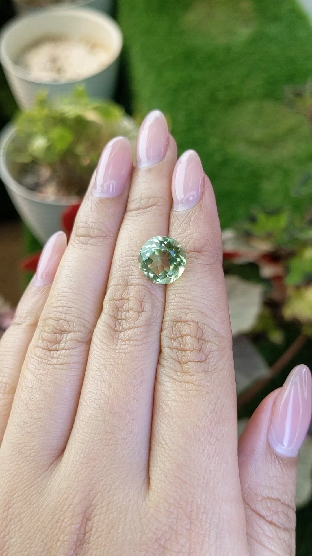 5.07 Ct. Yellowish Green Prasiolite from Brazil Size Video