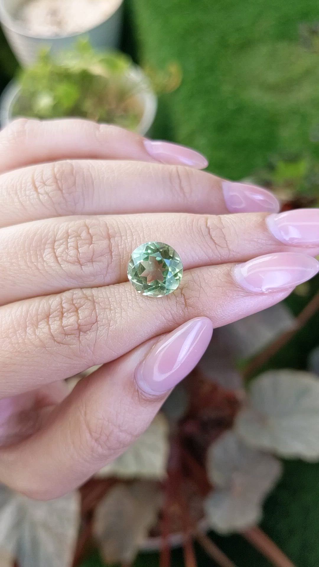 5.07 Ct. Yellowish Green Prasiolite from Brazil Size Video