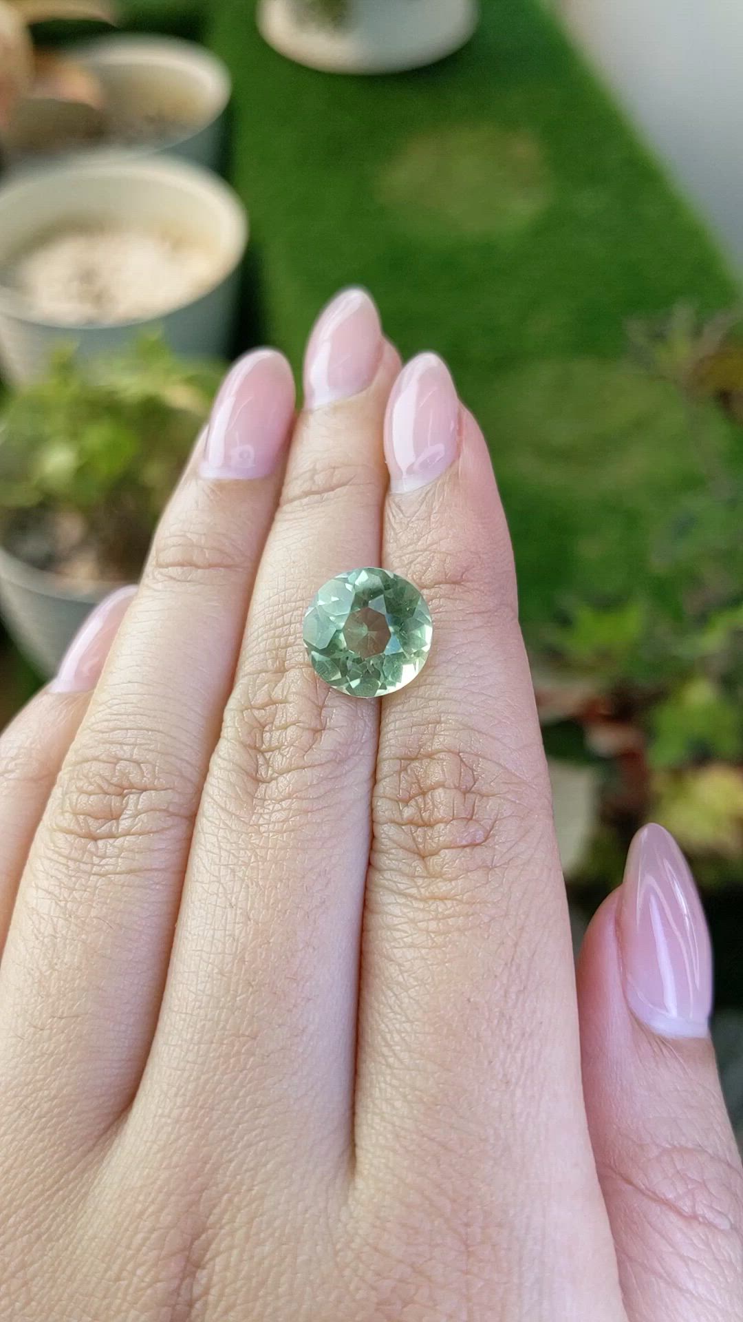 5.76 Ct. Green Prasiolite from Brazil Size Video
