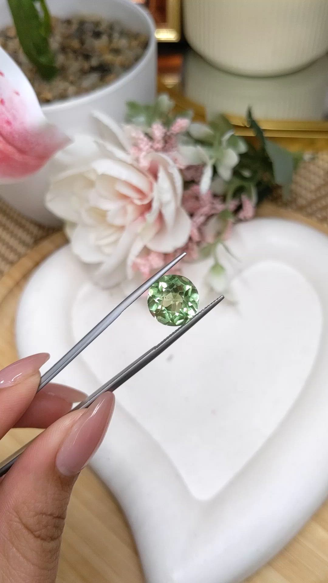 5.76 Ct. Green Prasiolite from Brazil Size Video