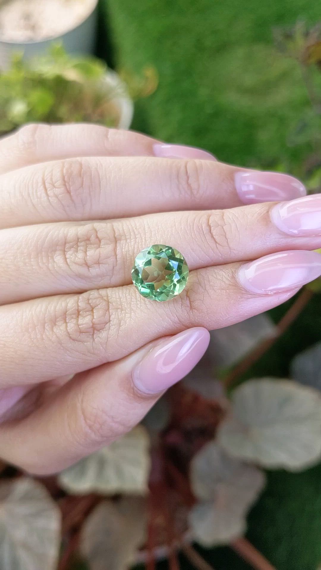 5.61 Ct. Yellowish Green Prasiolite from Brazil Size Video