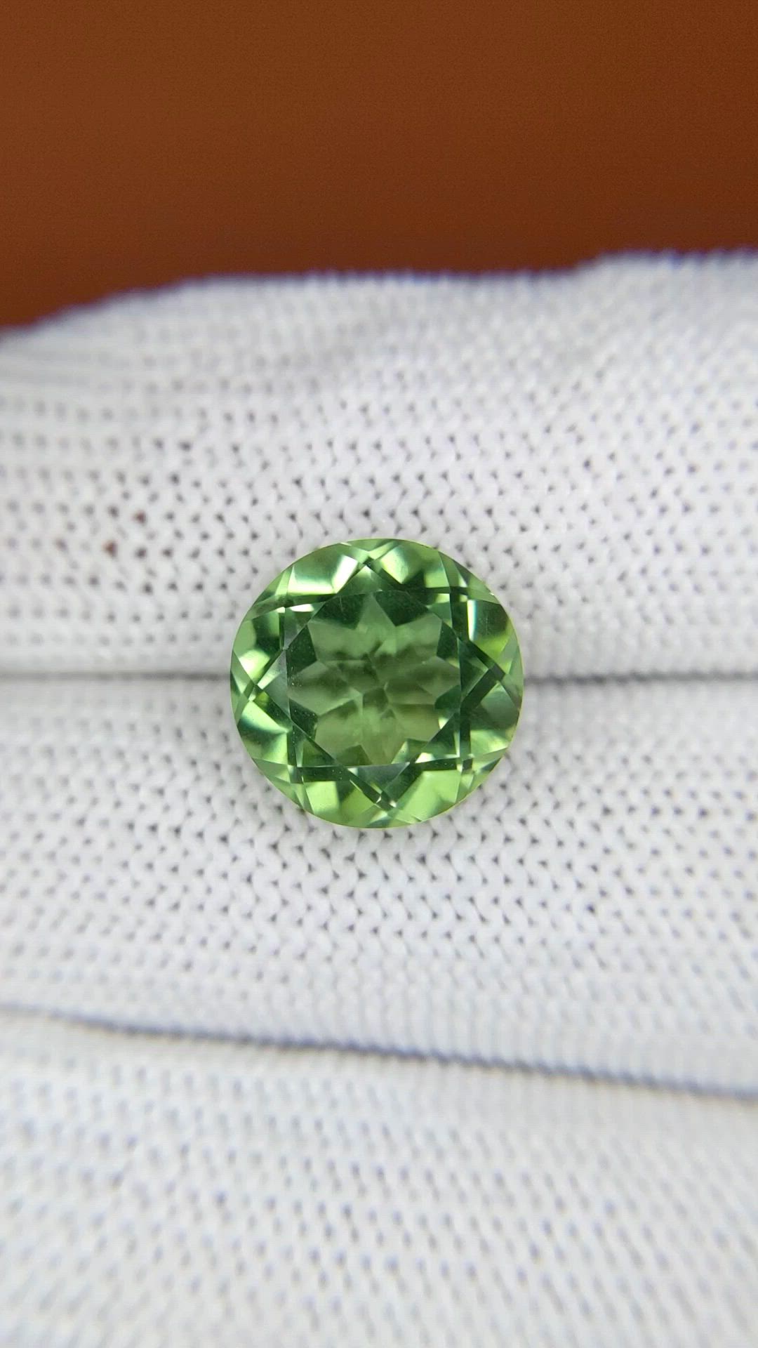 5.61 Ct. Yellowish Green Prasiolite from Brazil Size Video