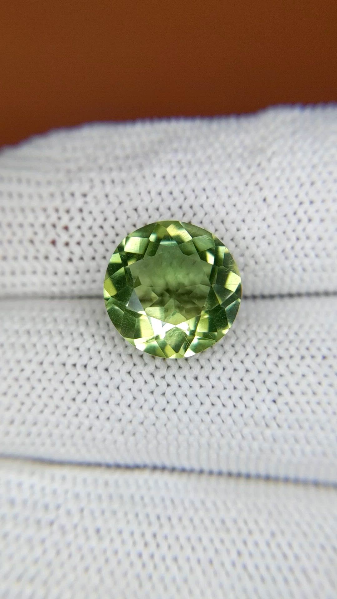 5.84 Ct. Yellowish Green Prasiolite from Brazil Size Video