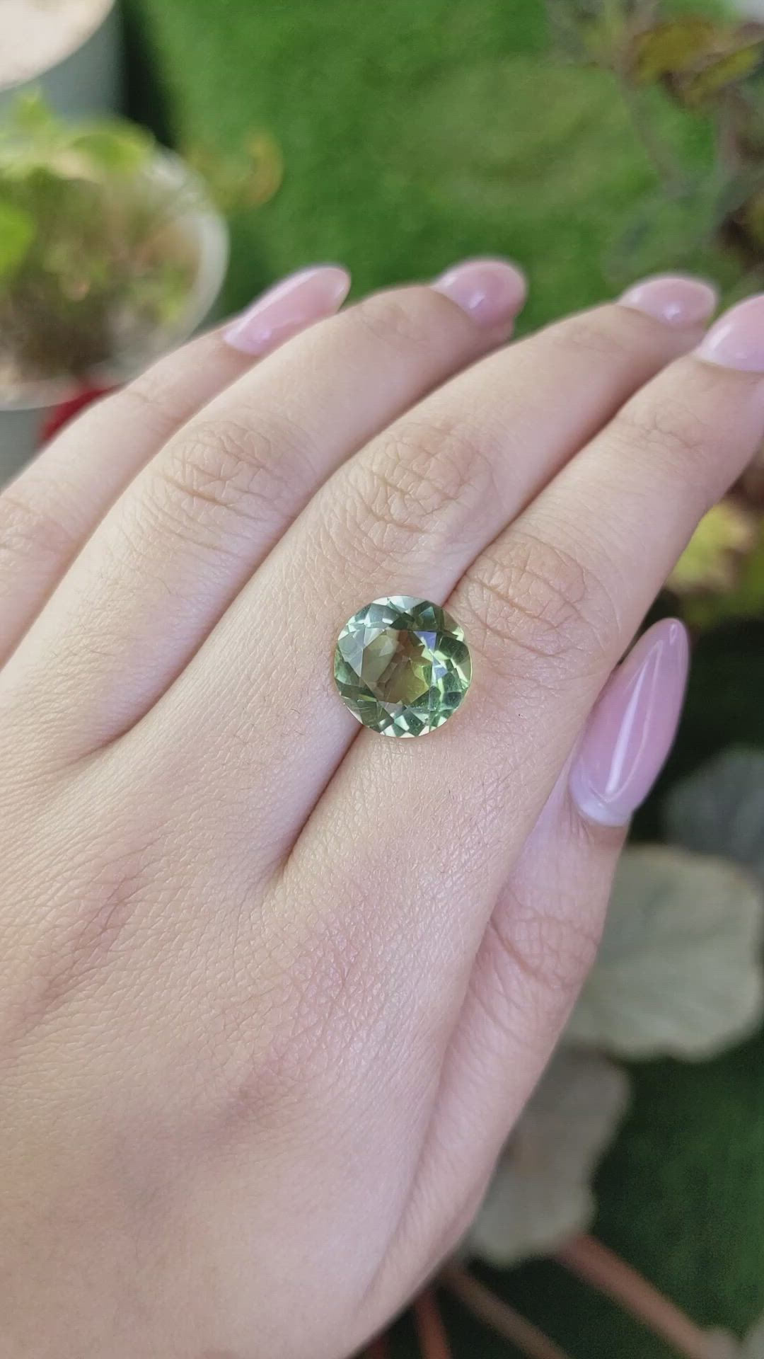 5.84 Ct. Yellowish Green Prasiolite from Brazil Size Video