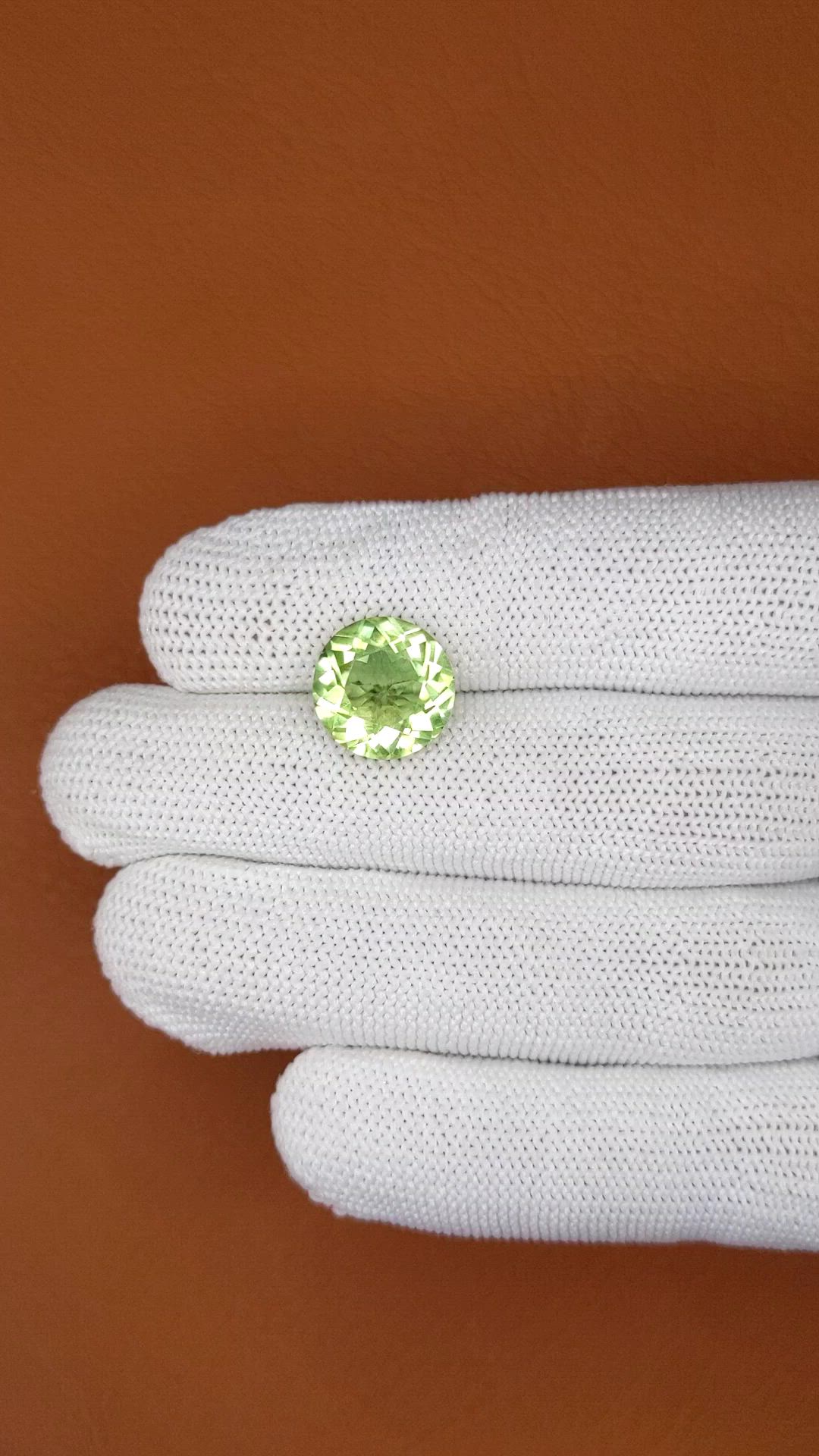 5.84 Ct. Yellowish Green Prasiolite from Brazil Size Video