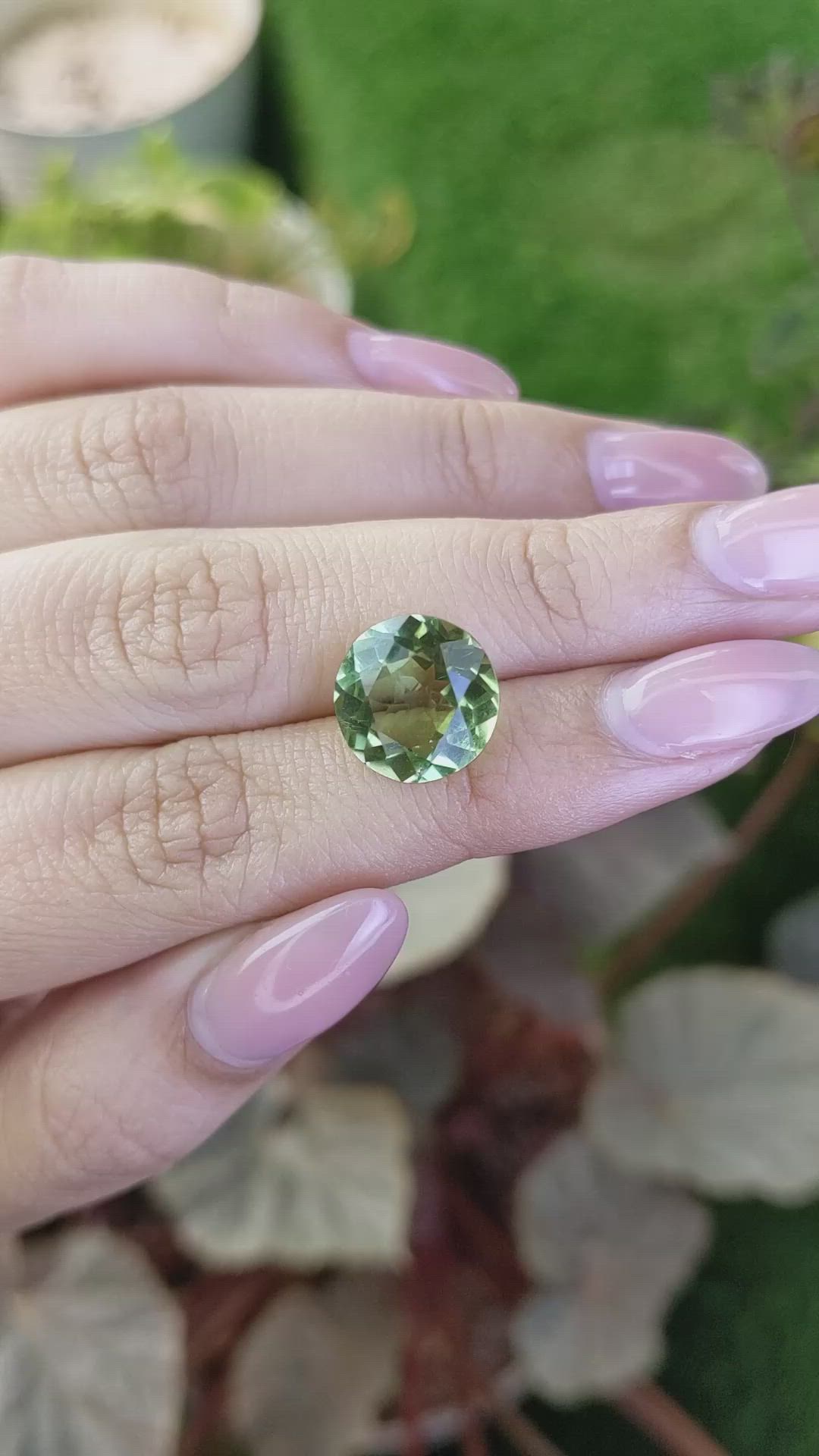 5.84 Ct. Yellowish Green Prasiolite from Brazil Size Video