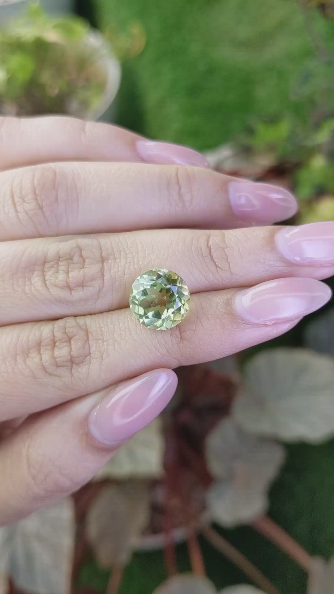 5.10 Ct. Yellowish Green Prasiolite from Brazil Size Video