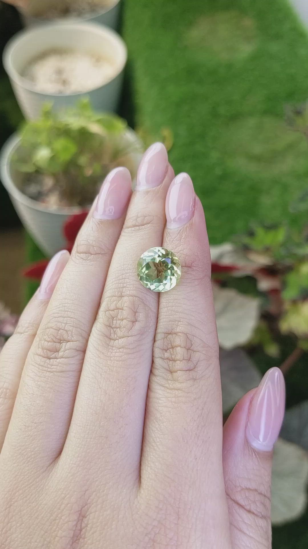 5.10 Ct. Yellowish Green Prasiolite from Brazil Size Video