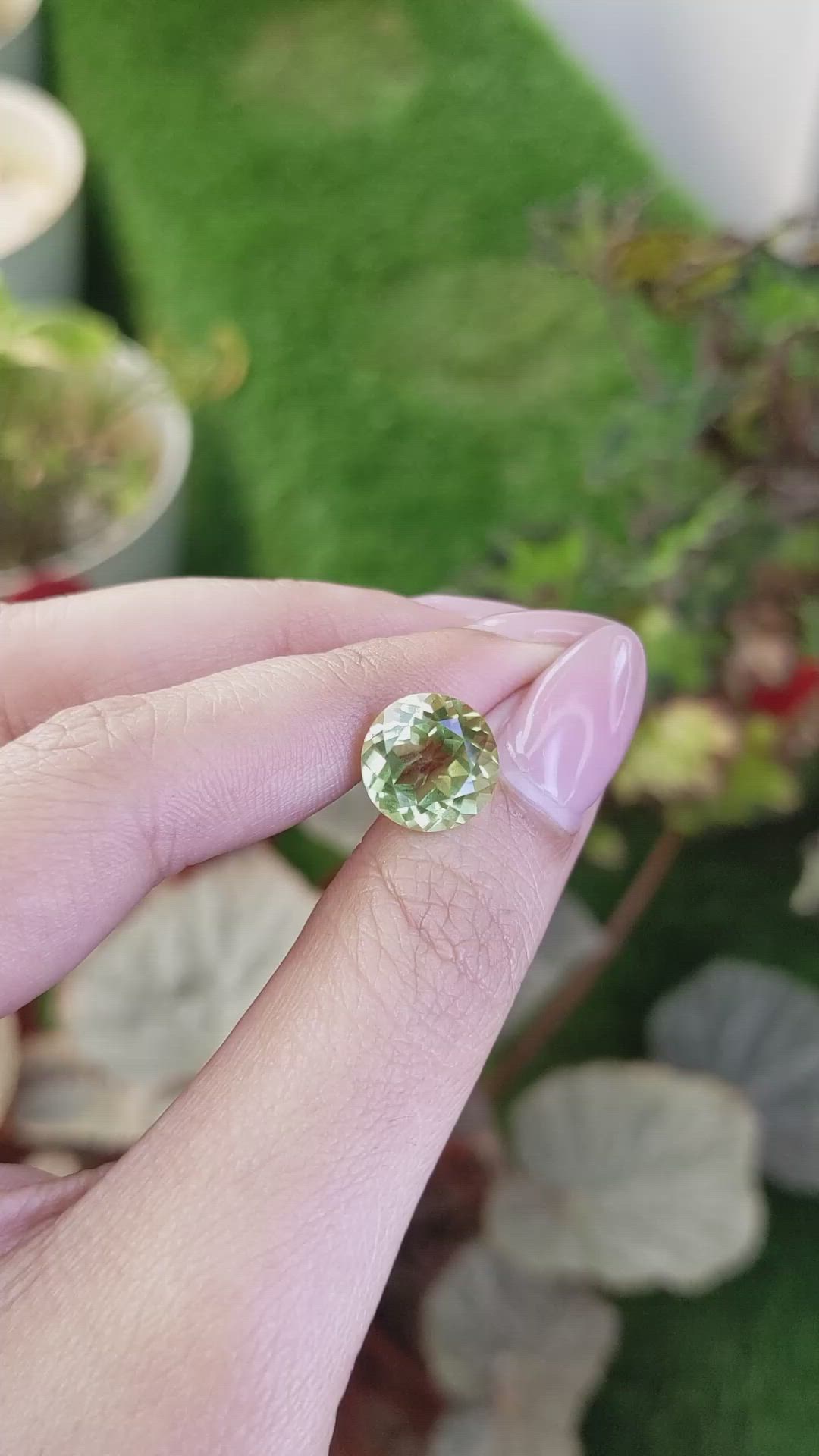 5.10 Ct. Yellowish Green Prasiolite from Brazil Size Video