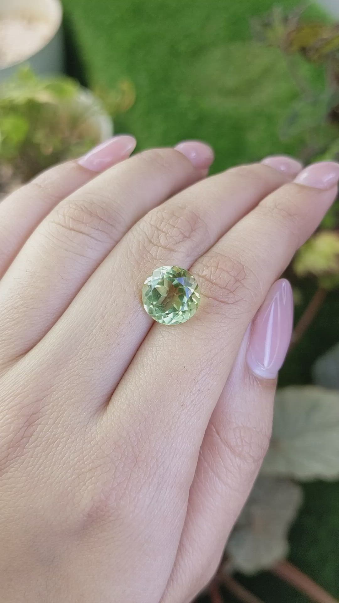 5.10 Ct. Yellowish Green Prasiolite from Brazil Size Video
