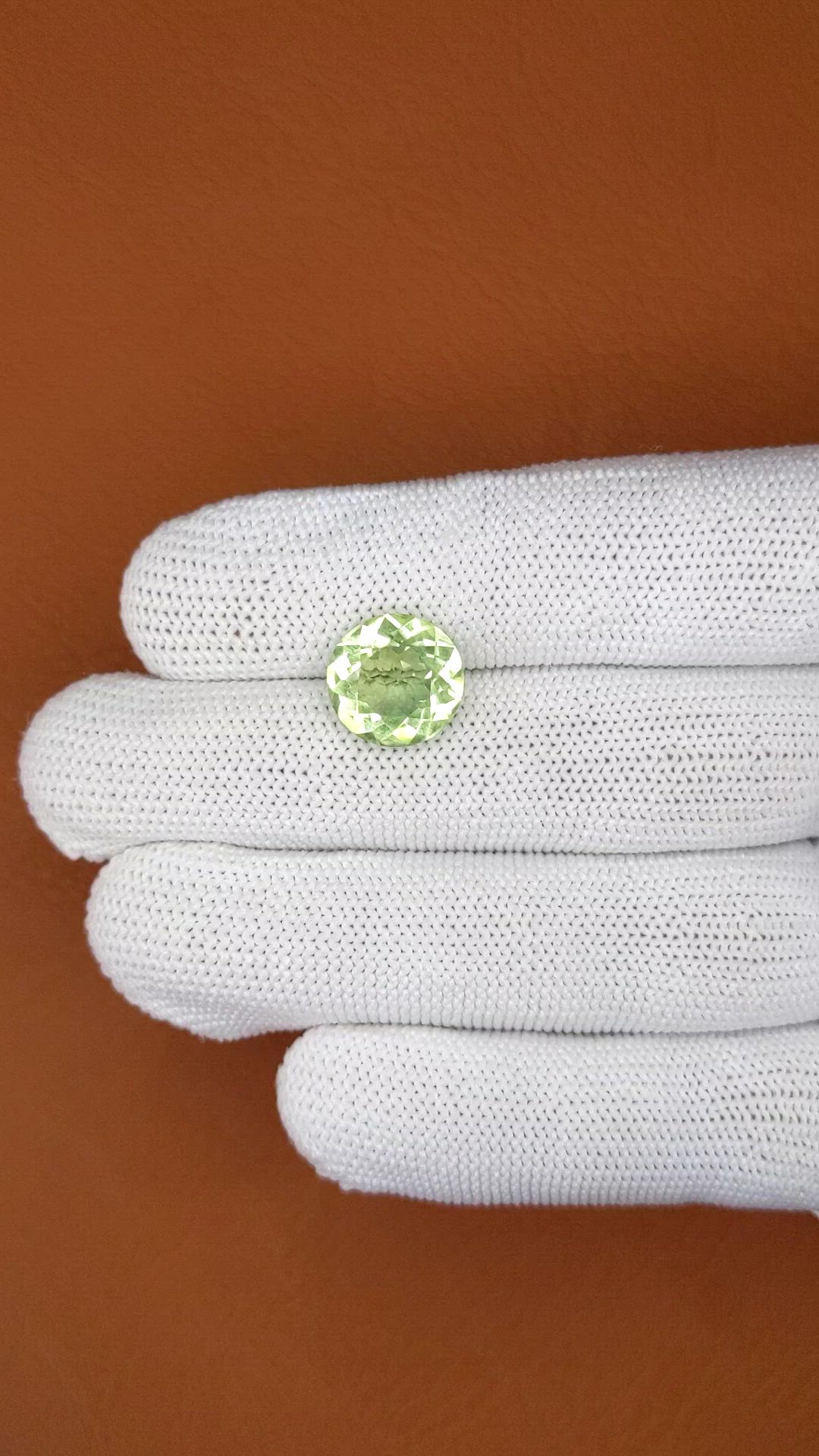 5.01 Ct. Yellowish Green Prasiolite from Brazil Size Video