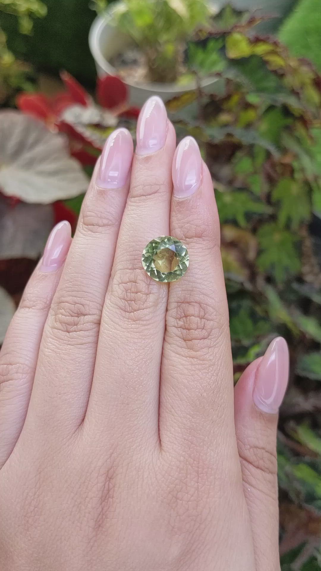 5.01 Ct. Yellowish Green Prasiolite from Brazil Size Video