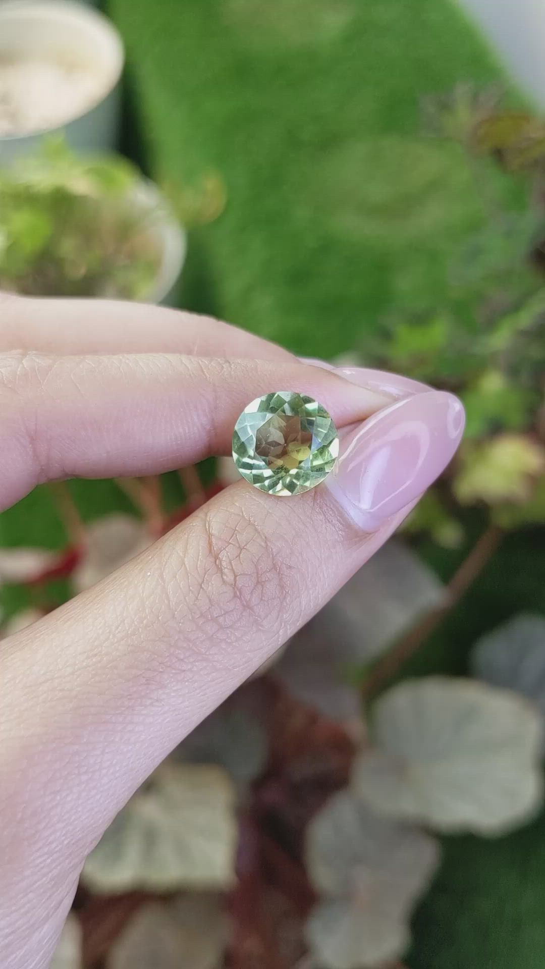 5.01 Ct. Yellowish Green Prasiolite from Brazil Size Video