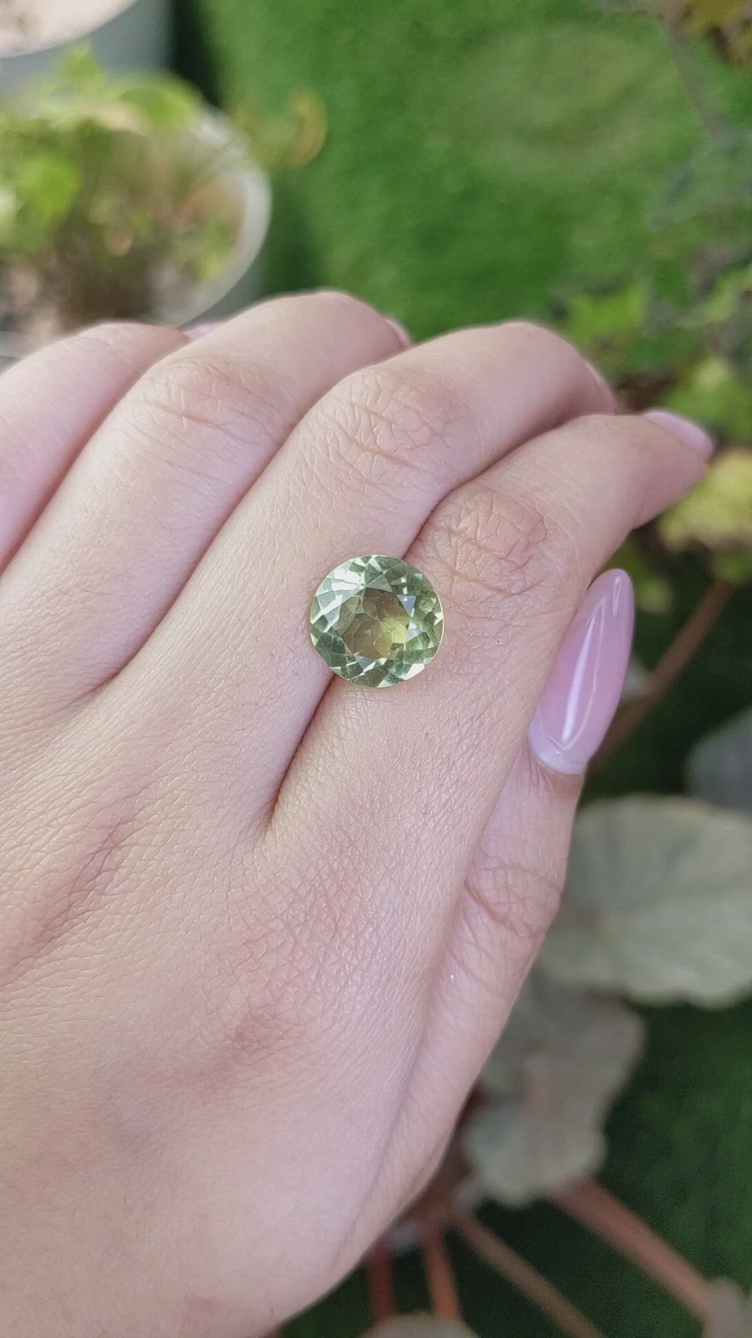 5.01 Ct. Yellowish Green Prasiolite from Brazil Size Video