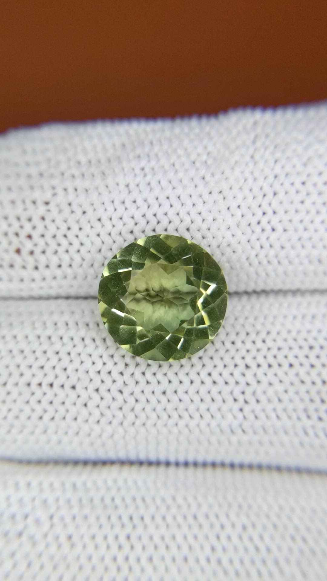 5.01 Ct. Yellowish Green Prasiolite from Brazil Size Video