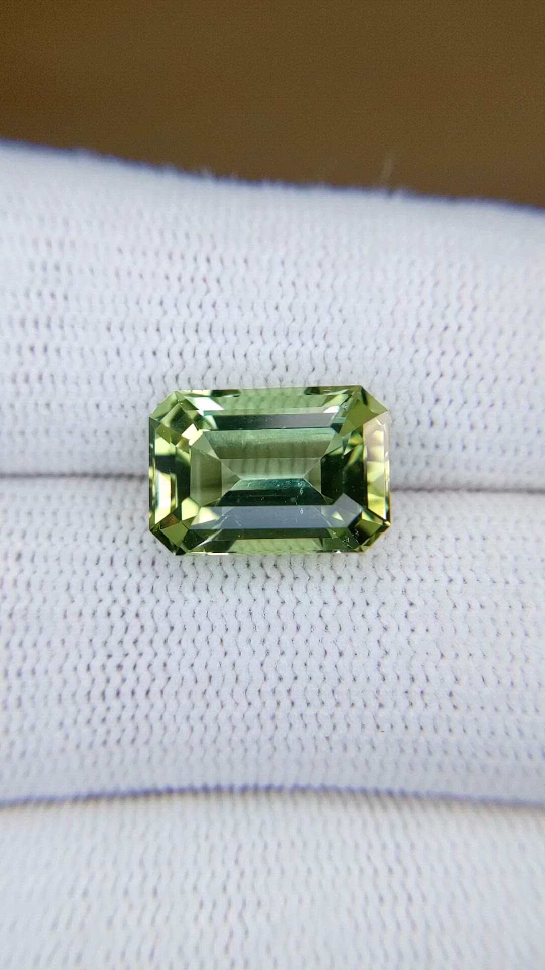 6.41 Ct. Yellowish Green Tourmaline from Ceylon (Sri Lanka) Size Video
