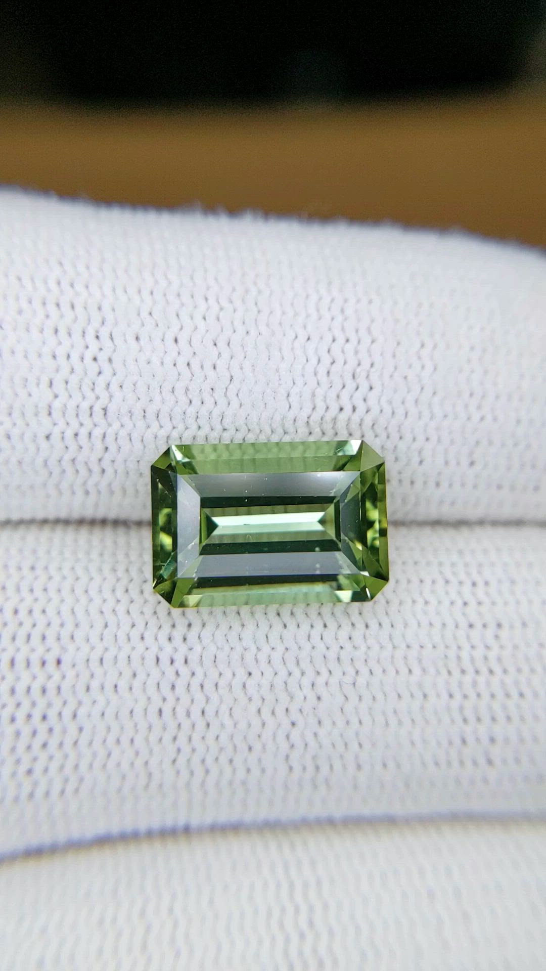 5.26 Ct. Yellowish Green Tourmaline from Ceylon (Sri Lanka) Size Video