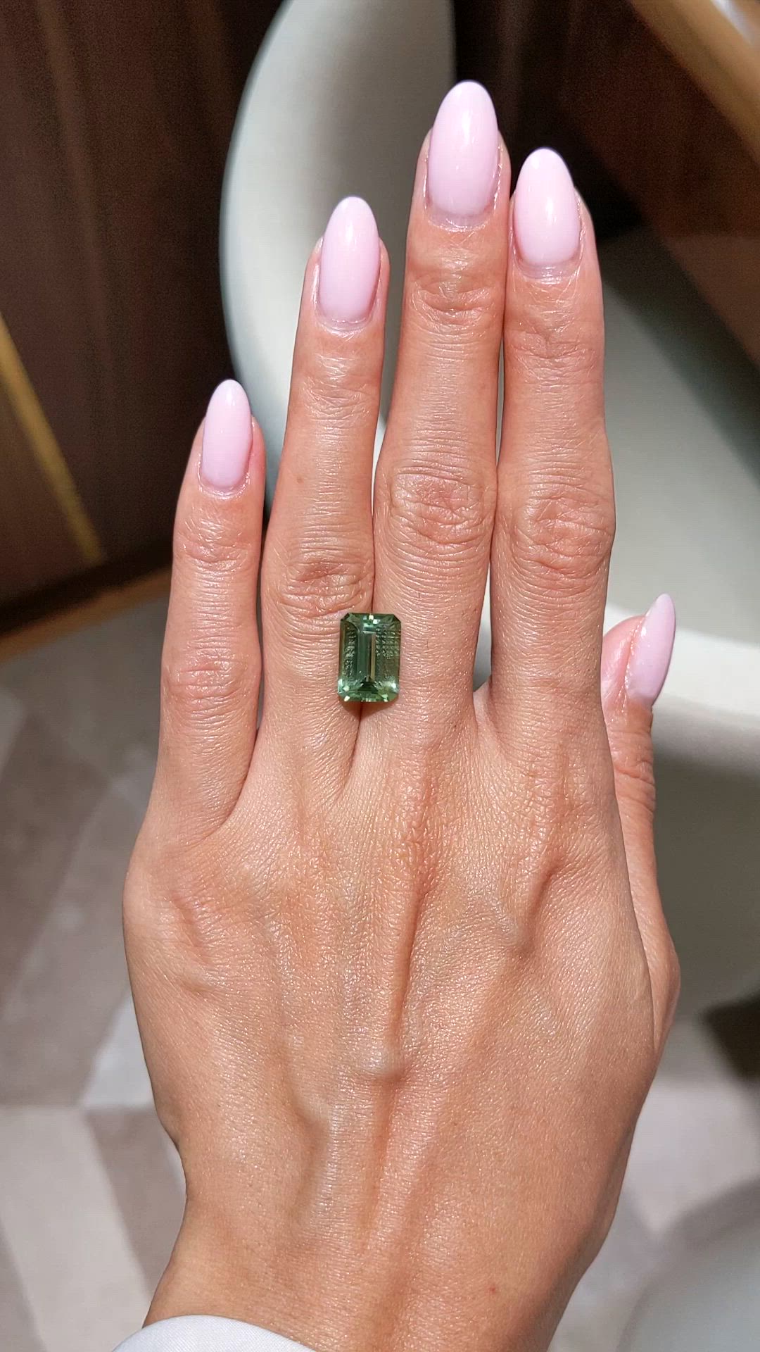 5.26 Ct. Yellowish Green Tourmaline from Ceylon (Sri Lanka) Size Video