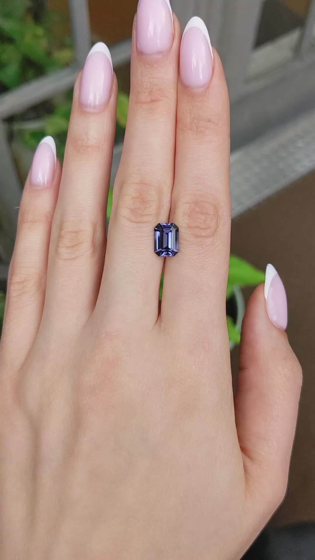 3.00 Ct. Bluish Purple Spinel from Ceylon (Sri Lanka) Size Video
