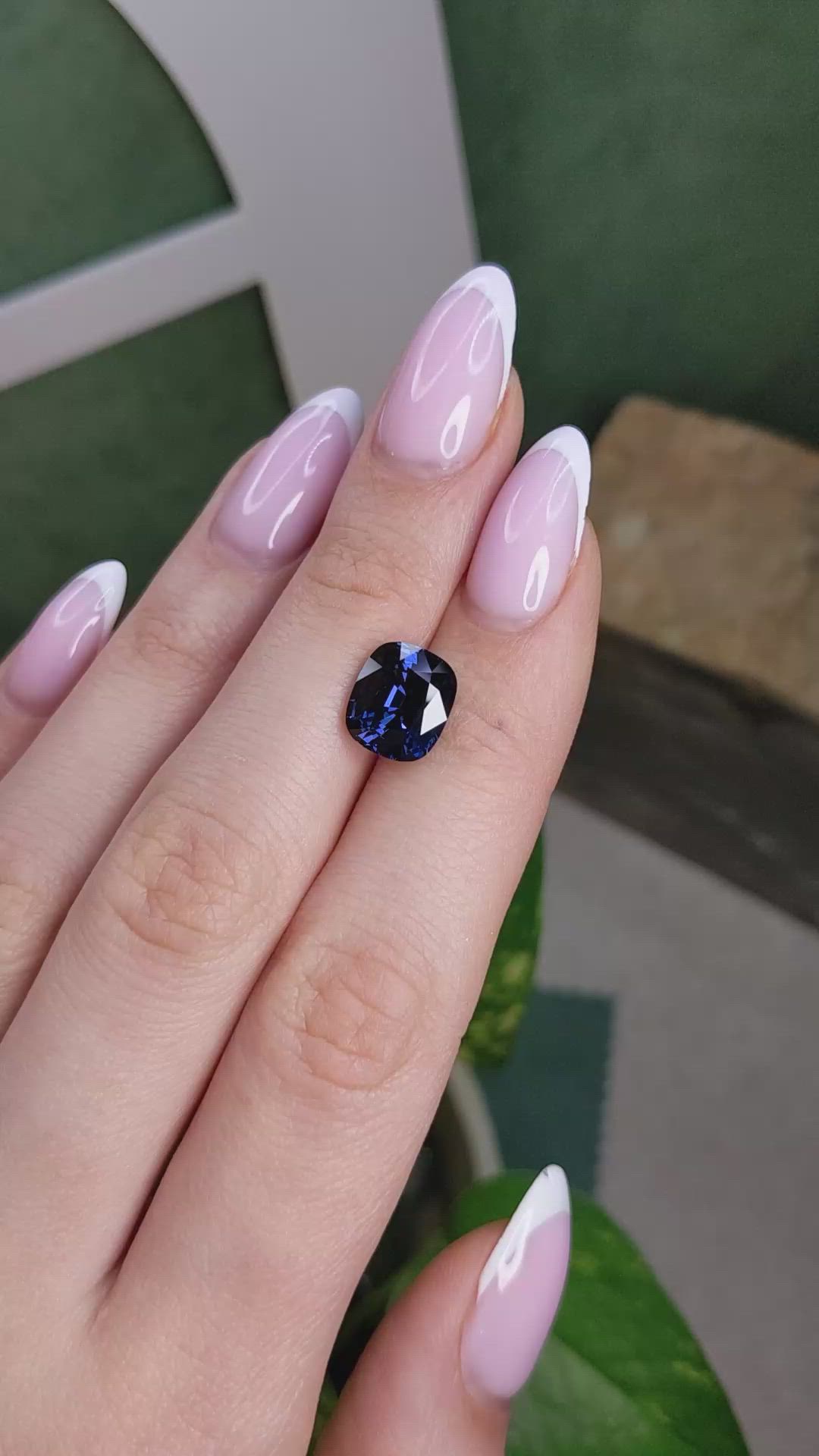 4.46 Ct. Purplish Blue Spinel from Ceylon (Sri Lanka) Size Video