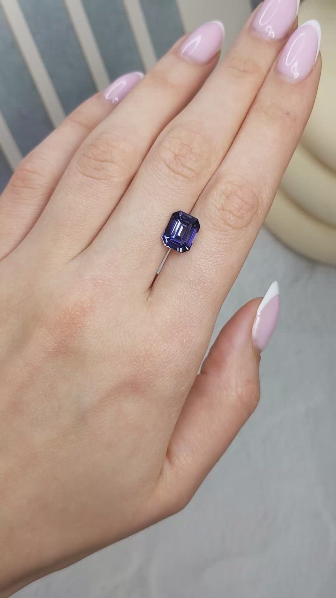 4.06 Ct. Purple Spinel from Ceylon (Sri Lanka) Size Video