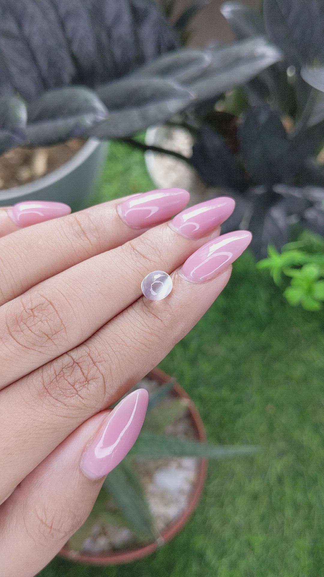 1.28 Ct. White Cabochon Moonstone from Ceylon (Sri Lanka) Size Video