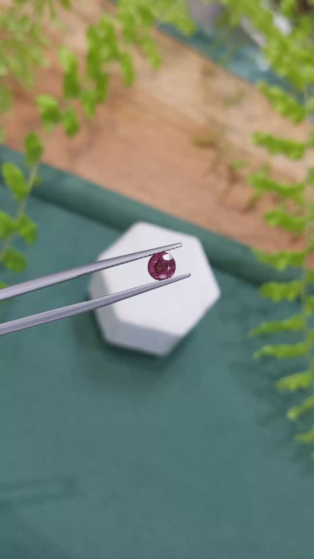1.05 Ct. Pinkish Purple Rhodolite Garnet from Tanzania Size Video