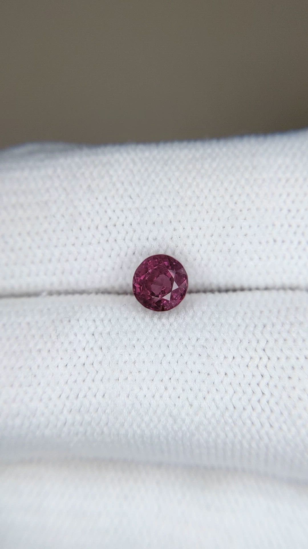 1.05 Ct. Pinkish Purple Rhodolite Garnet from Tanzania Size Video