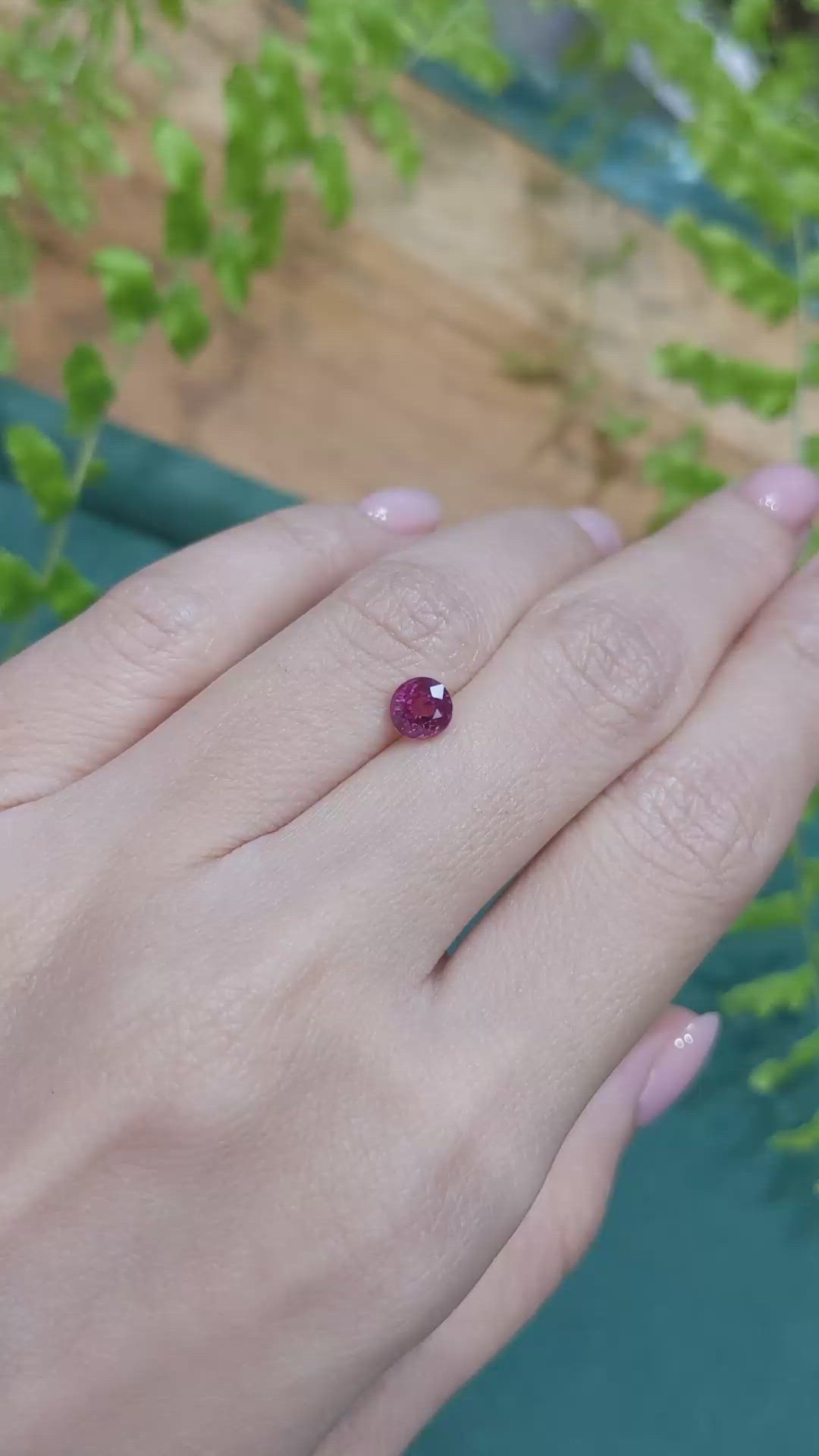 1.05 Ct. Pinkish Purple Rhodolite Garnet from Tanzania Size Video