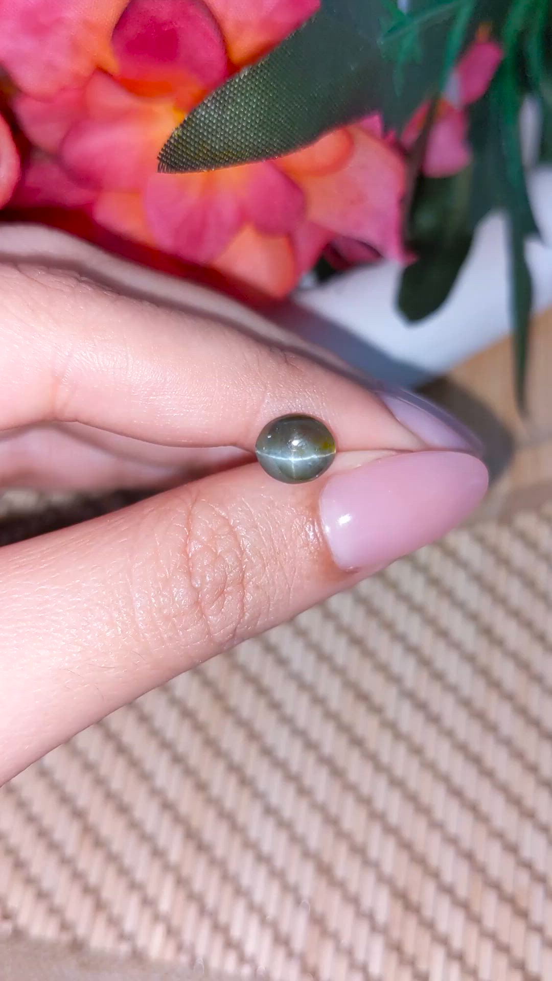 2.68 Ct. Yellowish Green Cabochon Chrysoberyl from Ceylon (Sri Lanka) Size Video